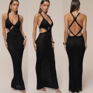 JLuxlabel BLACK DRIFT AND DREAM BRAIDED MAXI DRESS - XS